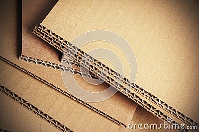 Corrugated Cardboard Background, Carton Detail Stock Photo