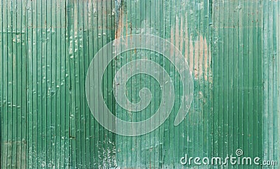 Corrugated Galvanized steel green color iron metal sheet with ru Stock Photo