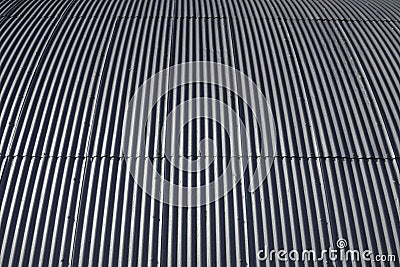 Corrugated galvanized steel panels on the exterior of a building. For background, wallpaper or clipping mask Stock Photo