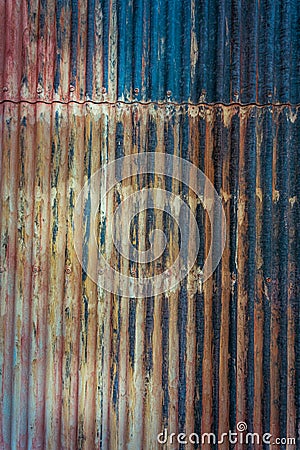 Corrugated iron aged patina Stock Photo