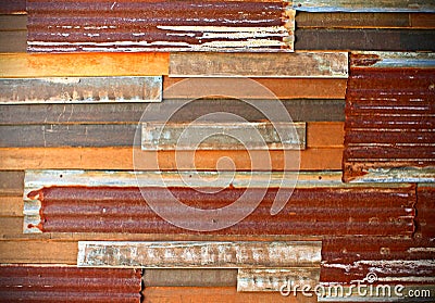 Corrugated iron sheets Stock Photo