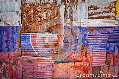 Corrugated Iron Slovakia Flag Stock Photo