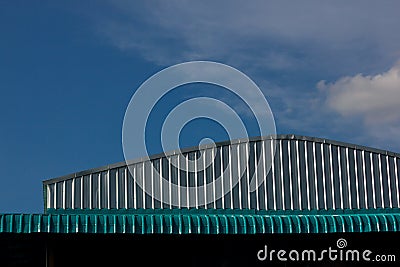 Corrugated roof metal sheets. Stock Photo