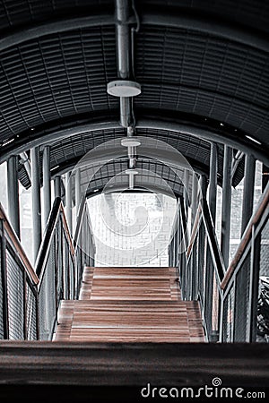 corrugated stairs at Senen. Stock Photo