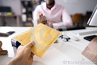 Corrupt African Man Hand Refusing Bribe Stock Photo