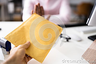 Corrupt African Man Hand Refusing Bribe Stock Photo