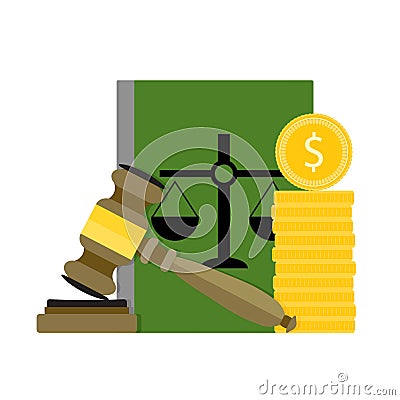 Corrupt and bribery judge and judgment Vector Illustration