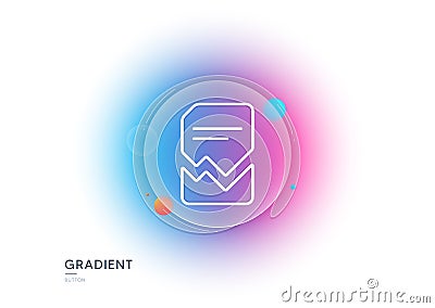 Corrupted Document line icon. Bad File sign. Gradient blur button. Vector Vector Illustration