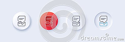 Corrupted Document line icon. Bad File sign. Line icons. Vector Vector Illustration