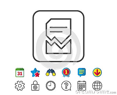 Corrupted Document line icon. Bad File sign. Vector Illustration