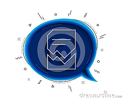 Corrupted Document line icon. Bad File sign. Vector Vector Illustration