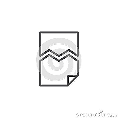 Corrupted file document outline icon Vector Illustration