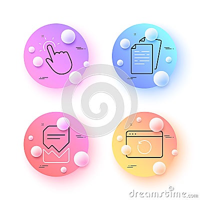 Corrupted file, Touchpoint and Recovery internet minimal line icons. For web application, printing. Vector Vector Illustration
