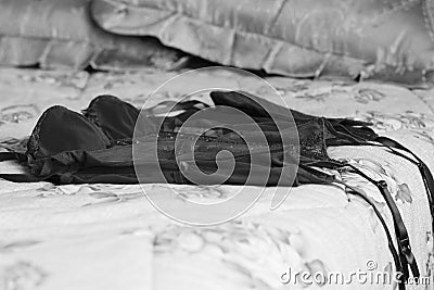 Corset on the bed Stock Photo