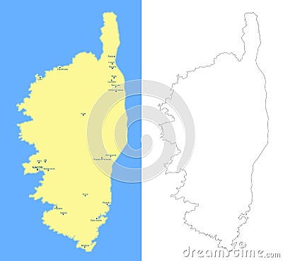 Corsica island map - cdr format Vector Illustration
