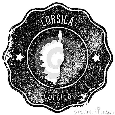 Corsica map vintage stamp. Vector Illustration