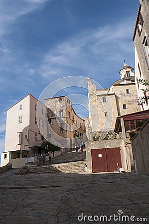 Calvi, Citadel, cathedral, ancient walls, skyline, Corsica, Corse, France, Europe, island Editorial Stock Photo