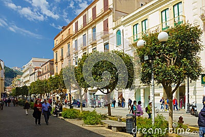 Corso Italia. Sorrento. Naples. Italy Editorial Stock Photo