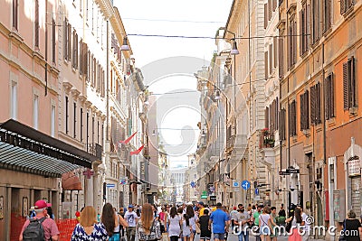 Corso shopping street Rome Italy Editorial Stock Photo