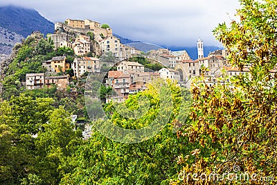 Corte - impressive medieval town in Corsica, France Stock Photo