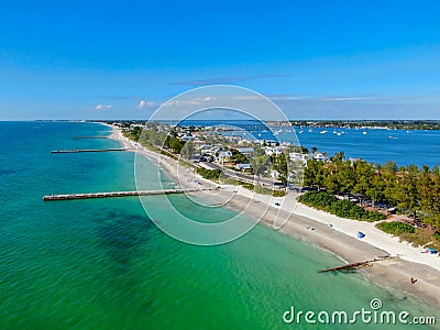 Cortez beach and little pier, Anna Maria Island Stock Photo