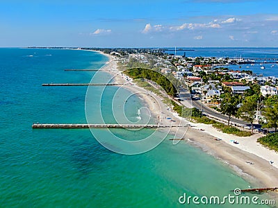 Cortez beach and little pier, Anna Maria Island Stock Photo