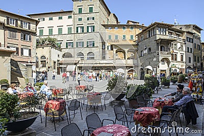 Cortona, arezzo, tuscany, italy, europe, republic square Editorial Stock Photo