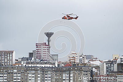 CoruÃ±a-Spain.Eurocopter EC225 Super Puma Editorial Stock Photo