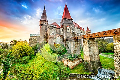 Corvin Castle - Hunedoara, Transylvania, Romania Stock Photo