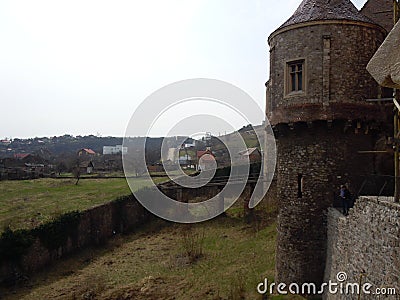 Corvin Castle 1446 is one of the seven wonders of Romania, Dracula`s Castle from Bram Stoker`s horror novel of 1897 Stock Photo