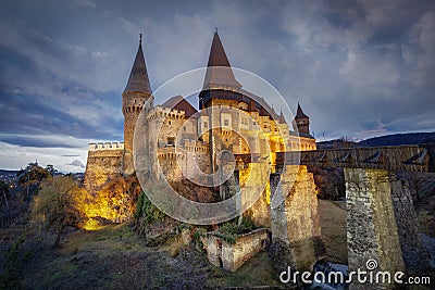 Corvin`s Hunyadi Castle in Hunedoara, Romania Stock Photo