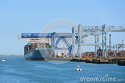 COSCO container ship, Boston, MA, USA Editorial Stock Photo