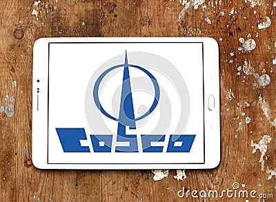 Cosco container shipping logo Editorial Stock Photo