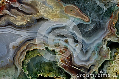Cose-up of the cross section of agate Stock Photo