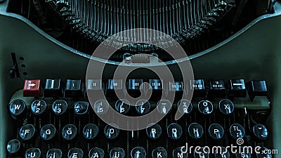 Retro typewriter writers desk Stock Photo