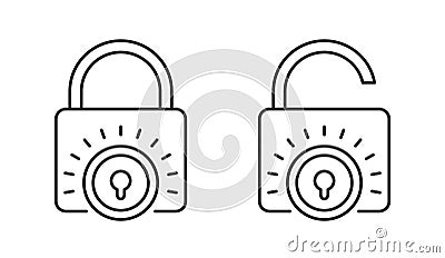 Lock Line Icons Vector Illustration
