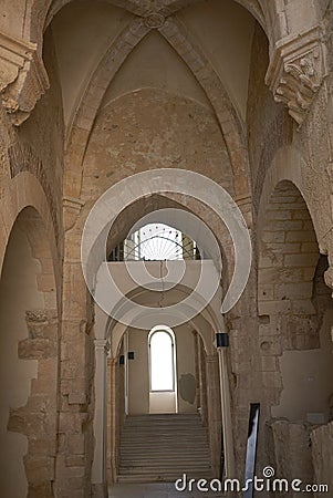 View of the interior of Normanno-Svevo castle Editorial Stock Photo