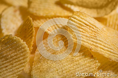 Coseup macro crunchy chips background with clearly texture for wallpaper, for cover, for banner Stock Photo