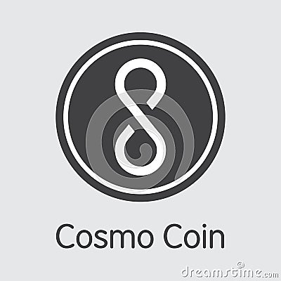 COSM - Cosmo Coin. The Trade Logo of Money or Market Emblem. Vector Illustration