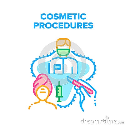 Cosmetic Beauty Procedures Vector Concept Color Vector Illustration