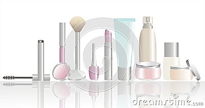 Cosmetic and beauty products Vector Illustration