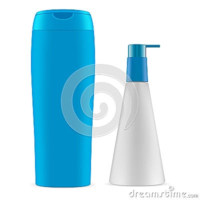 Cosmetic bottle shampoo dispenser container blank Vector Illustration
