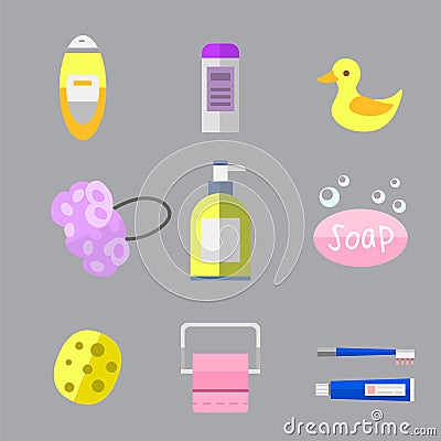 Cosmetic bottle shampoos hygiene clean container lotion bath hair cream vector. Vector Illustration