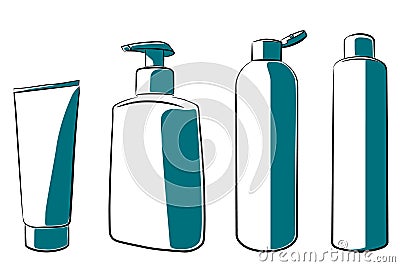 Cosmetic bottles Vector Illustration