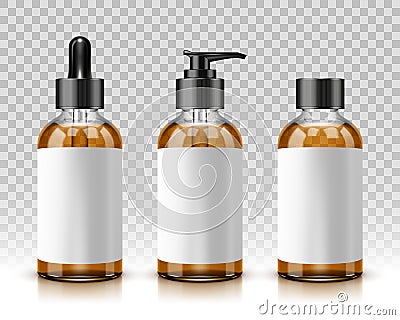 Cosmetic bottles isolated Stock Photo