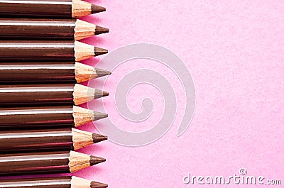 Cosmetic brown eye brow pencil. Stock Photo