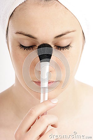 Cosmetic brush Stock Photo