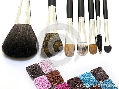 Cosmetic brushes Stock Photo