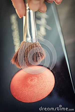 Cosmetic brushes for makeup Stock Photo