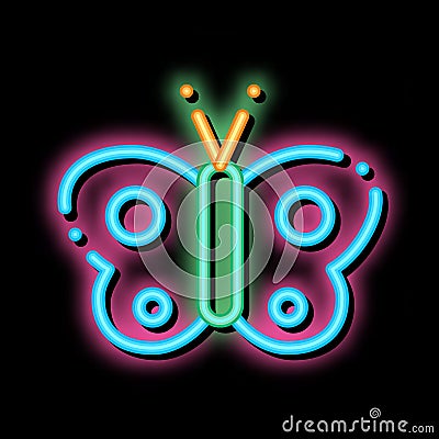 Cosmetic Butterfly Sign neon glow icon illustration Cartoon Illustration